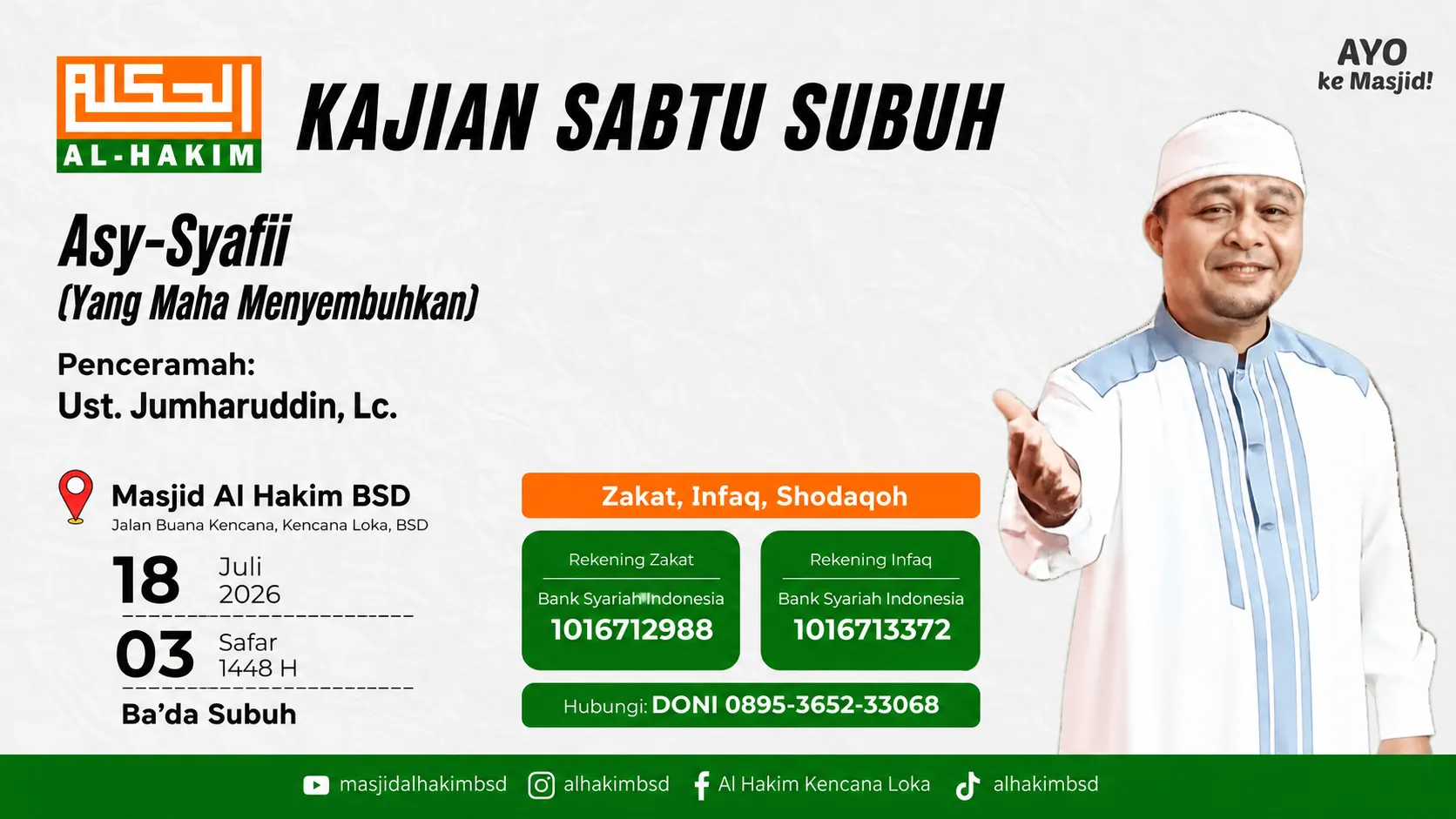 Kajian Sabtu Subuh: Asy-Syafii (Yang Maha Menyembuhkan)